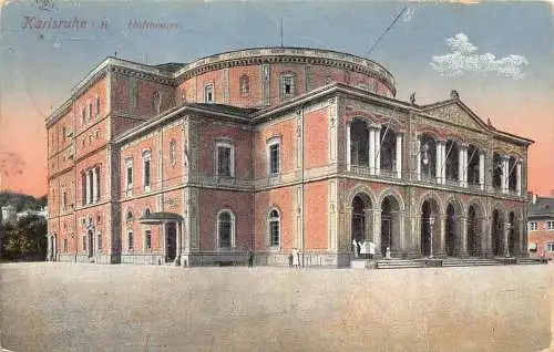 L154 Deutschland 1922 Karlsruhe B. Hoftheater Theater Vintage Postkarte