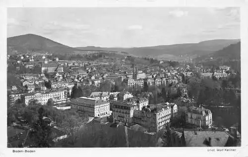 L154 Deutschland 1937 Baden-Baden Panorama der Stadt Vintage Postkarte