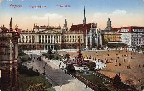 L199 Deutschland Leipzig Augustus Platz Universität Vintage Postkarte
