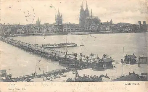 L015 Deutschland 1904 Köln Köln Panoramablick Boot Oldtimer Postkarte