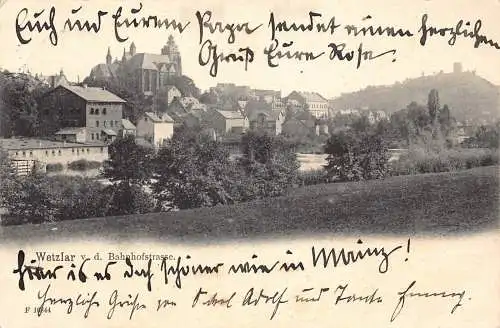 A099 Deutschland Wetzlar vd Bahnhofstraße Bahnhof Straße Vintage Postkarte