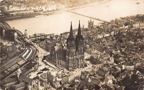 L015 Deutschland Köln Dom Rhonbrücke Dom Vintage Postkarte