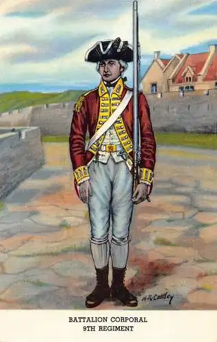 Art der Militäruniformen Infanteriebataillon Unteroffizier 9. Regiment Postkarte