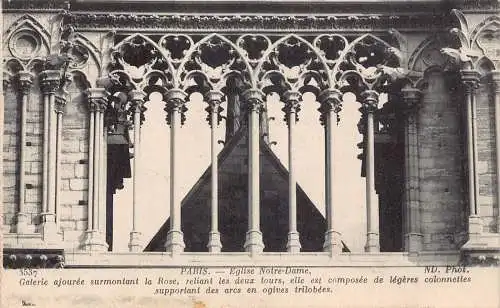 Frankreich Paris Notre-Dame Kathedrale Fenster Detail Vintage Postkarte