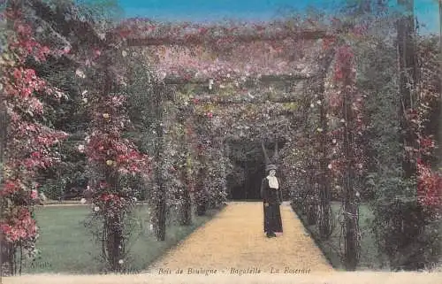 Frankreich Paris Bois de Boulogne Bagatelle La Roseraie Rosengarten Postkarte