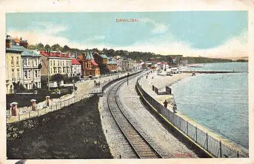 England 1924 Dawlish Railway Vintage Postkarte