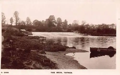 England The Weir Totnes Boat Vintage Postkarte