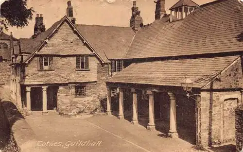 England 1927 Totnes Guildhall Vintage Postkarte
