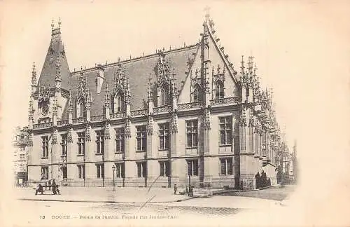 Frankreich Rouen Palais de Justice Fassade rue Jeanne d'Arc Vintage Postkarte