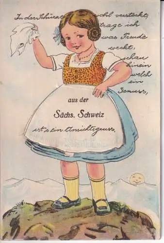 B054 Neuheit Deutschland Aus der Saechs Schweiz Girl Folk 1947 Postkarte ausziehen