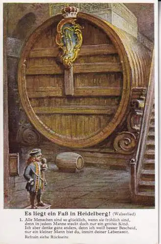 B054 Neuheit Deutschland Es liegt ein Fass in Heidelberg Fassauszug Postkarte