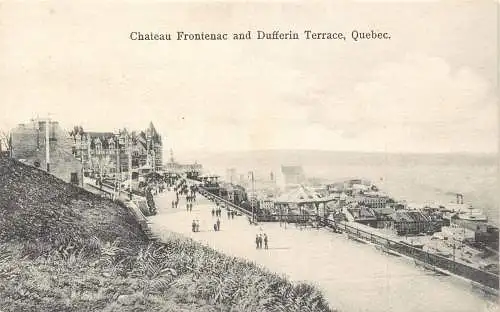 Kanada Quebec Chateau Frontenac und Dufferin Terrasse Vintage Postkarte