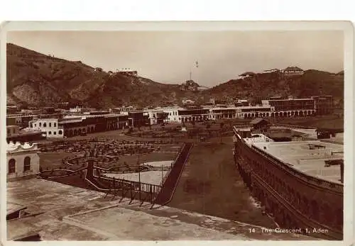 Jemen Aden The Crescent RPPC Vintage Postkarte