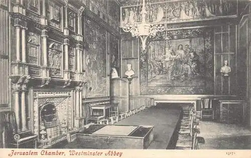 B056 England Westminster Abbey Jerusalem Chamber Vintage Postkarte