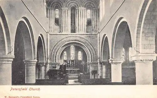 B057 England Kirche Petersfield Vintage Postkarte