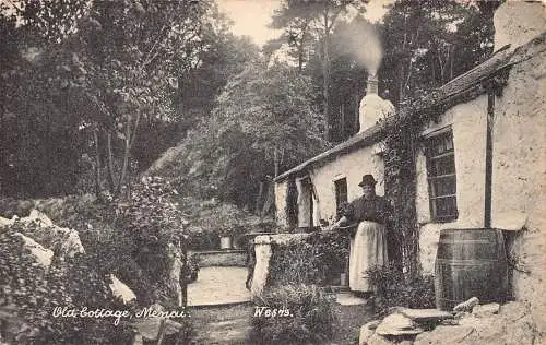 B057 England Old Cottage Menai Vintage Postkarte