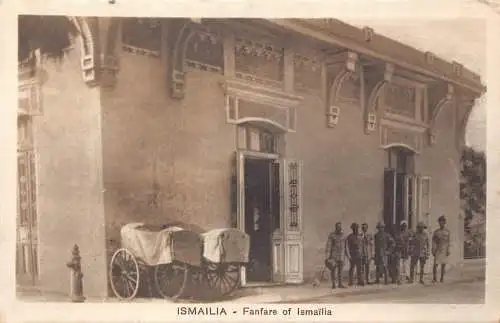Ägypten Ismailia Fanfare Carts Vintage Postkarte