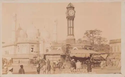 Indien Faizabad Fyzabad Jubiläum Quadrat Uhrturm Moschee RPPC Vintage Postkarte