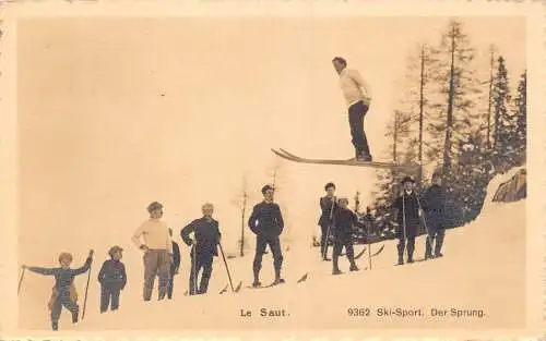 Schweiz 1913 Le Saut Ski Wintersport Schanze RPPC Vintage Postkarte