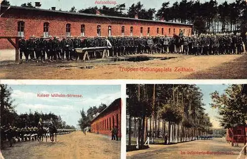 A109 Deutschland 1915 Aufstellung Kaiser Wilhelm Straße Infanterie Barack WWI Postkarte