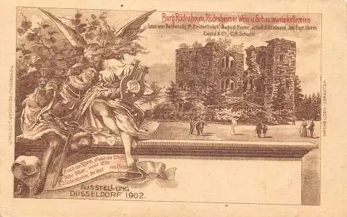 A108 Deutschland 1902 Burg Rüdesheim Schweinkellerein Muse Lire Soldat Postkarte