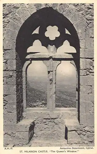 Zypern Saint Hilarion Castle The Queen's Window Vintage Postkarte