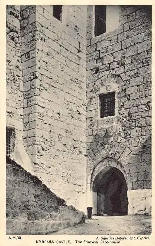 Zypern Kyrenia Schloss Fränkisches Tor Haus Vintage Postkarte
