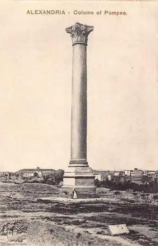 Ägypten Alexandria Pompeus Säule Vintage Postkarte