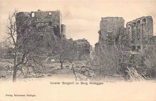 A108 Deutschland Innerer Burghof zu Burg Nideggen Zitadelle Vintage Postkarte