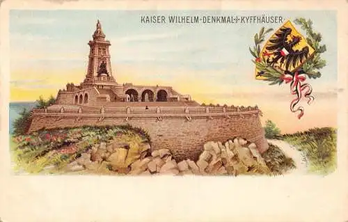 A108 Deutschland Kaiser Wilhelm Denkmal Kyffhaeuser Wappen Postkarte