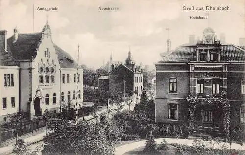 A107 Deutschland Gruss aus Rheinbach Kreishaus Neustraße Amtsgericht Postkarte