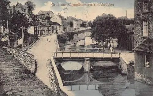 A108 Deutschland 1913 Gruss aus Cornelimünster Indebrückebrücke Vintage Postkarte