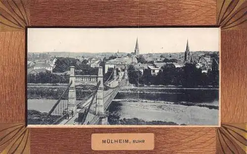 A109 Deutschland 1909 Mülheimer Ruhrbrücke Gesamtansichtsrahmen Postkarte