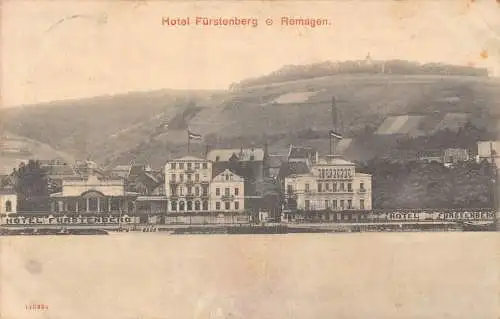A108 Deutschland 1907 Hotel Fürstenberg in Remagen alte Postkarte