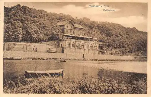 A107 Deutschland 1909 Mülheim Ruhr Kahlenberg Flussboot Vintage Postkarte