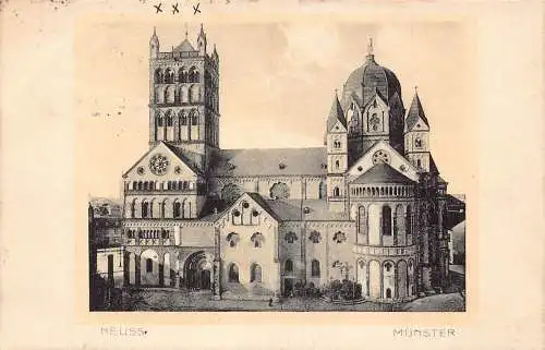 A109 Deutschland 1914 Neuss Münster Dom Vintage Postkarte