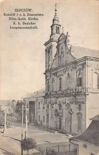 B059 Polen 1918 Zloczow Rom Kath Kirche 1918 1. Weltkrieg Feldpostkarte