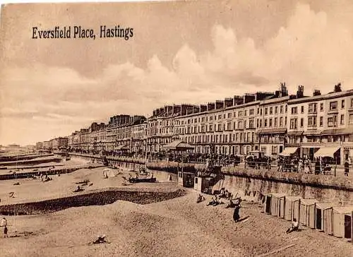 B056 England Eversfield Place Hastings Vintage Postkarte