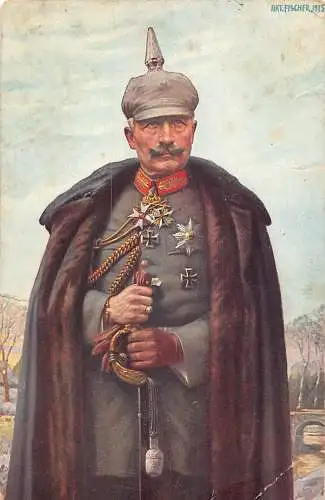 B060 Deutschland Royalty WWI Charity 1915 Kaiser Wilhelm II Medaillen Vintage Postkarte