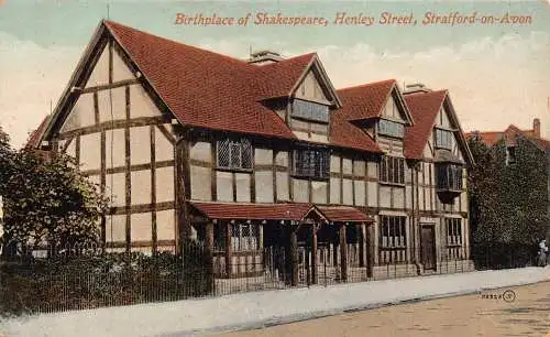 B055 England Geburtsort von Shakespeare Henley Street Stratford auf Avon Postkarte