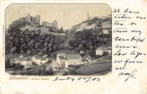 A115 Deutschland 1903 Hohenstein i Aarthal Nassau Zitadelle Passepartout Postkarte