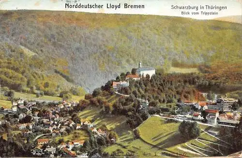 A117 Deutschland 1907 Norddeutscher Lloyd Bremen Schwarzburg Zitadelle Postkarte