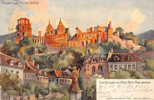 A118 Deutschland 1903 Gruss aus Heidelberg Künstlerkarte signiert C Pfaff Postkarte