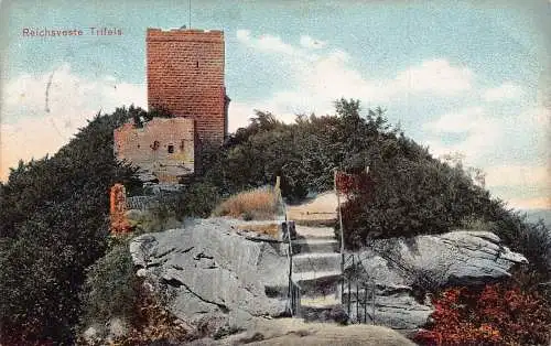A118 Deutschland 1913 Reichsveste Schloss Trifels Vintage Postkarte