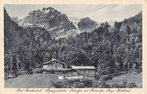 A118 Deutschland 1927 Bad Reichenhall Alpengastaette Schroffenhütte Hochland Postkarte