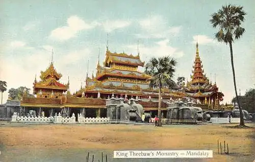 L227 Burma Myanmar Mandalay König Theebaws Kloster Vintage Postkarte