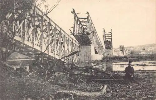 L086 Serbien 1916 Semlin-Belgrad Eisenbahnbrücke beschädigt Kuk Feld Postkarte