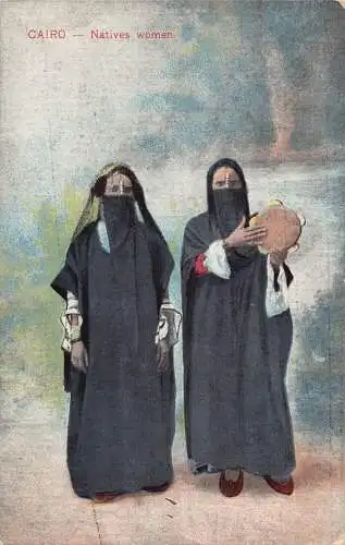 L029 Ägypten Kairo Ureinwohner Frauen Vintage Postkarte