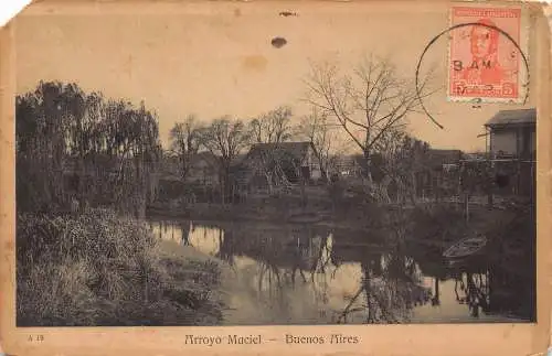 L361 Argentinien 1920 Arroyo Maciel Buenos Aires Fluss Vintage Postkarte