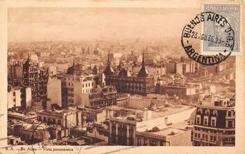 L361 Argentinien Buenos Aires 1936 Vista Panoramica Vintage Postkarte